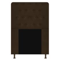 Cabeceira Estofada Brenda 100 cm para Cama Solteiro com Botonê Suede Marrom