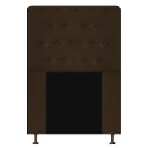 Cabeceira Estofada Brenda 100cm para Cama Solteiro Botonê Suede Marrom - Damaffê Móveis