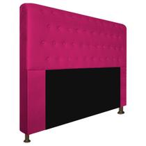 Cabeceira Estofada Brenda 140 cm para Cama Casal com Botonê Suede Pink