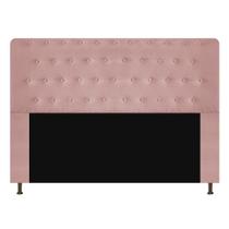 Cabeceira Estofada Brenda 140cm para Cama Casal Botonê Suede Rose Gold - Damaffê Móveis