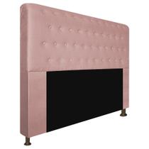 Cabeceira Estofada Brenda 160 cm para Cama Queen Size com Botonê Suede Rosê - KDAcanto Móveis