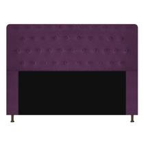 Cabeceira Estofada Brenda 160 cm para Cama Queen Size com Botonê Suede Roxo - Damaffê Móveis