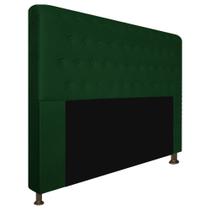 Cabeceira Estofada Brenda 160 cm Queen Size Com Botonê Suede Verde - KDAcanto Móveis