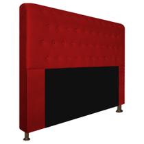 Cabeceira Estofada Brenda 160 cm Queen Size Com Botonê Suede Vermelho - KDAcanto Móveis