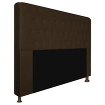 Cabeceira Estofada Brenda 160cm para Cama Queen Size Botonê Suede Marrom - KDAcanto Móveis