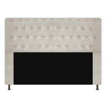 Cabeceira Estofada Brenda 195 cm para Cama King Size com Botonê Suede Bege