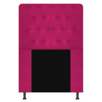 Cabeceira Estofada Brenda 90 cm para Cama Solteiro com Botonê Suede Pink