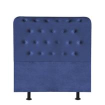 Cabeceira Estofada Brenda Botonê 120cm Viúva Solteirão Para Cama Box Quarto Suede Azul Marinho - Ahazzo Móveis