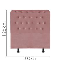 Cabeceira Estofada Brenda Capitonê 100 cm Solteiro Quarto para Cama Box Suede Rose Gold - KDAcanto Móveis