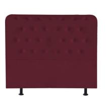Cabeceira Estofada Brenda Capitonê 160 cm Queen Size Quarto para Cama Box Suede Bordô - KDAcanto Móveis
