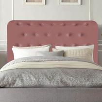 Cabeceira Estofada Brenda Capitonê 160 cm Queen Size Quarto para Cama Box Suede Rose Gold - Damaffê Móveis
