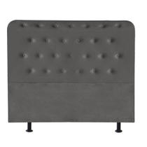 Cabeceira Estofada Brenda Capitonê 160 cm Queen Size Quarto para Cama Box Tecido Sintético Cinza Escuro - KDAcanto Móveis