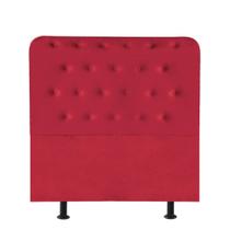 Cabeceira Estofada Brenda Capitonê 90 cm Solteiro Quarto para Cama Box Suede Vermelho - Damaffê Móveis