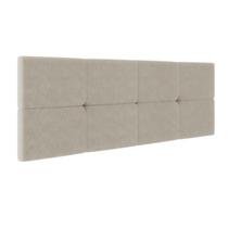 Cabeceira Estofada Bruna Dobrável Box Casal 1,40cm Suede- Bege