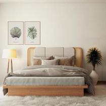 Cabeceira Estofada C/ Tela Natural 170cm Freijó/Liso Cabeceira Estofada C/ Tela Natural 170cm Freijó/Liso