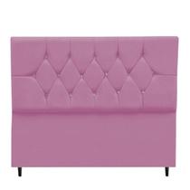 Cabeceira Estofada Cama Box Casal 140 cm Aurora Suede Rosa