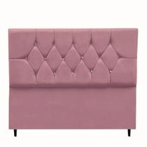 Cabeceira Estofada Cama Box Casal 140 cm Aurora Suede Rosê