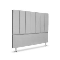 Cabeceira Estofada Cama Box Casal 140 cm Carla Premium - Veludo Cinza