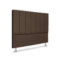 Cabeceira Estofada Cama Box Casal 140 cm Carla Premium - Veludo Marrom
