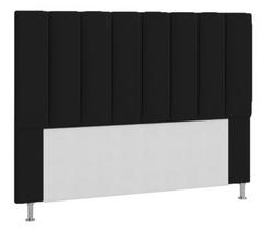Cabeceira Estofada Cama Box Casal 140 cm Carla - Preto
