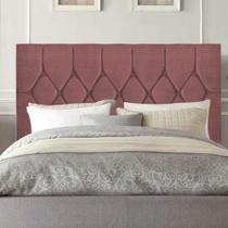Cabeceira Estofada Cama Box Casal 140cm Istambul Suede Rose- Mabe Magazine