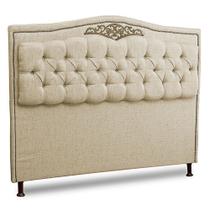 Cabeceira Estofada Cama Box Casal Belize 140cm Linho Areia - Desk Design Cabeceira Estofada Cama Box Casal Belize 140cm Linho Areia - Desk Design