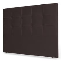 Cabeceira Estofada Cama Box Casal Fiorella 140cm Corino Marrom Cacau - Desk Design