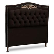 Cabeceira Estofada Cama Box Casal King Size Belize 195cm Corino Marrom - Desk Design