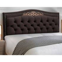 Cabeceira Estofada Cama Box Casal King Size Belize 195cm Veludo Chocolate - Abmaza Cabeceira Estofada Cama Box Casal King Size Belize 195cm Veludo Chocolate - Abmaza