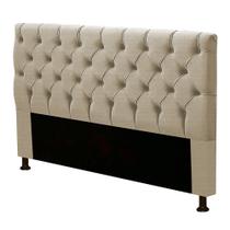 Cabeceira Estofada Cama Box Casal King Size Cristal 195cm Linho Areia - Desk Design