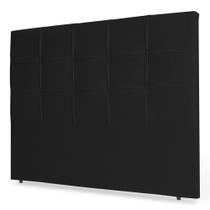 Cabeceira Estofada Cama Box Casal King Size Fiorella 195cm Corino Preto - Desk Design