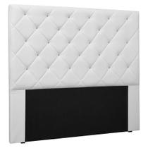 Cabeceira Estofada Cama Box Casal King Size Tânia 195cm Corano Branco - Abmaza