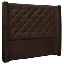 Cabeceira Estofada Cama Box Casal Queen Size Alteza 160cm Suede Café - Desk Design Cabeceira Estofada Cama Box Casal Queen Size Alteza 160cm Suede Café - Desk Design