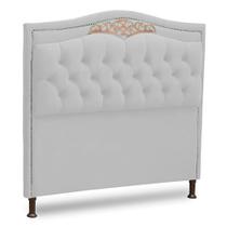 Cabeceira Estofada Cama Box Casal Queen Size Belize 160cm Corino Branco - Desk Design