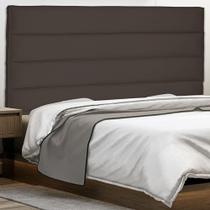 Cabeceira Estofada Cama Box Casal Queen Size La Italian 160cm Suede Café - Abmaza