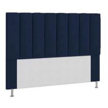 Cabeceira Estofada Cama Box King 195 cm Carla - Azul Marinho