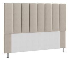 Cabeceira Estofada Cama Box King 195 cm Carla - Bege