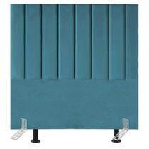 Cabeceira Estofada Cama Box King 195 Cm Luana Suede E Frame azul Turquesa
