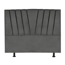 Cabeceira Estofada Cama Box King 195 Cm Malu Linho Cinza Cabeceira Estofada Cama Box King 195 Cm Malu Linho Cinza