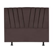 Cabeceira Estofada Cama Box King 195 Cm Malu Linho Marrom