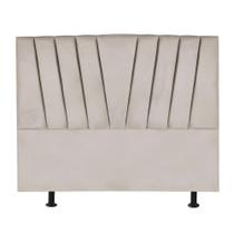 Cabeceira Estofada Cama Box King 195 Cm Malu material sintético Bege
