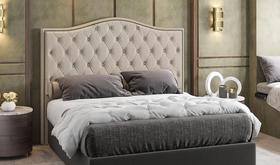 Cabeceira Estofada Cama Box King 1,95 Viana para Quarto em Linho Bege Larbelle
