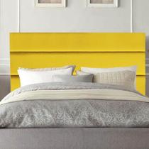 Cabeceira Estofada Cama Box King 195cm Argentina Suede Amarelo- Mabe Magazine Cabeceira Estofada Cama Box King 195cm Argentina Suede Amarelo- Mabe Magazine