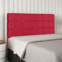 Cabeceira Estofada Cama Box Quarto Casal 140 cm Suede Vermelho com Capitonê Strass - Bela Móveis Cabeceira Estofada Cama Box Quarto Casal 140 cm Suede Vermelho com Capitonê Strass - Bela Móveis