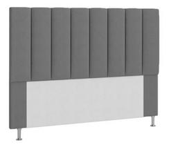 Cabeceira Estofada Cama Box Queen 160 cm Carla - Cinza