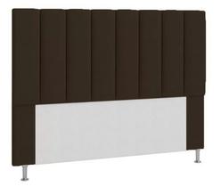 Cabeceira Estofada Cama Box Queen 160 cm Carla - Marrom