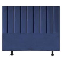 Cabeceira Estofada Cama Box Queen 160 Cm Sophia Carla Suede Azul Marinho Cabeceira Estofada Cama Box Queen 160 Cm Sophia Carla Suede Azul Marinho