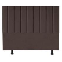 Cabeceira Estofada Cama Box Queen 160 Cm Sophia Carla Suede Marrom Cabeceira Estofada Cama Box Queen 160 Cm Sophia Carla Suede Marrom