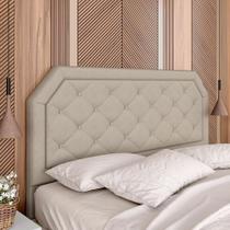 Cabeceira Estofada Cama Box Queen Florença Suede Bege - Móveis Arapongas - A Móveis Arapongas