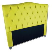 Cabeceira estofada cama box solteirão para quarto Cristal 130 cm Amarelo Suede-Anchar Interiores